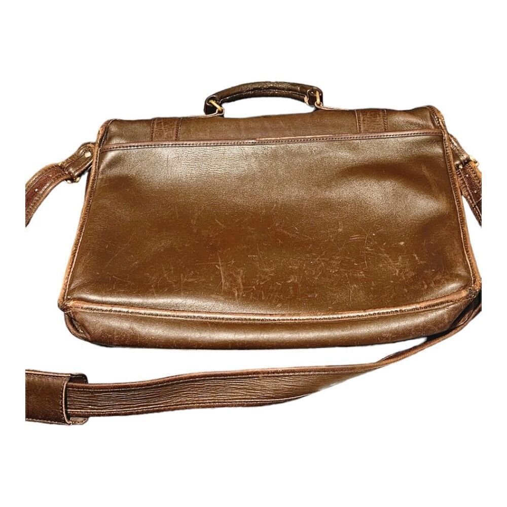 Coach Unisex Brown Leather Adjustable Shoulder Strap Flap Closure Messenger Bag - Picture 14 of 14